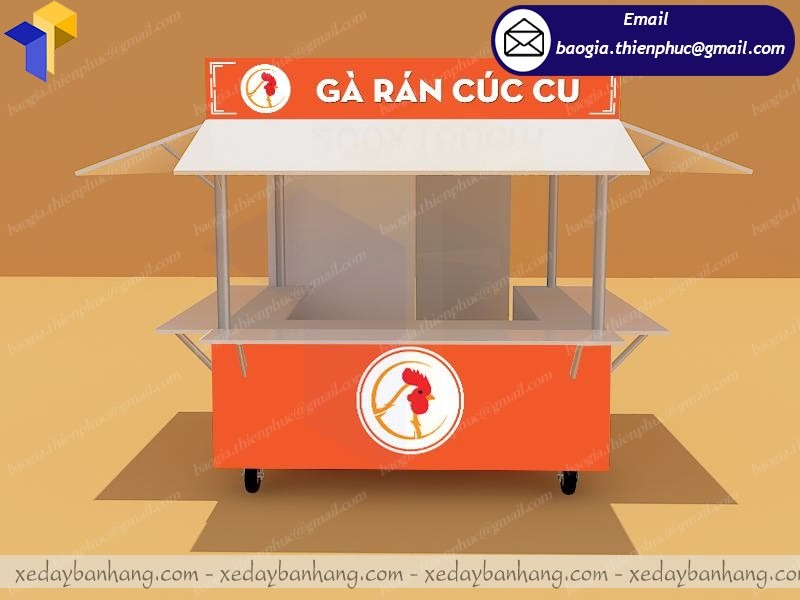 Mẫu xe kiot bán gà rán mini được khách hàng yêu thích 2022